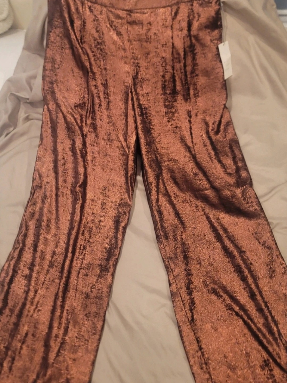 a new day Metallic Copper-Tone Wide-Leg Pants - Picture 8 of 9